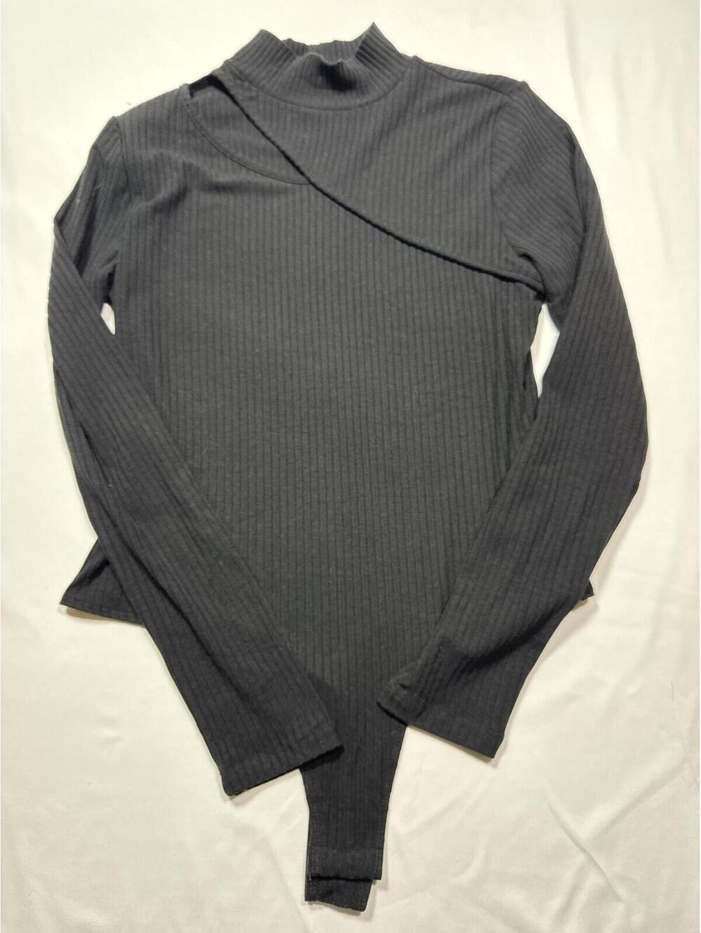 SO Goods for Life Black Ribbed Turtleneck Long Sleeve Bodysuit XL